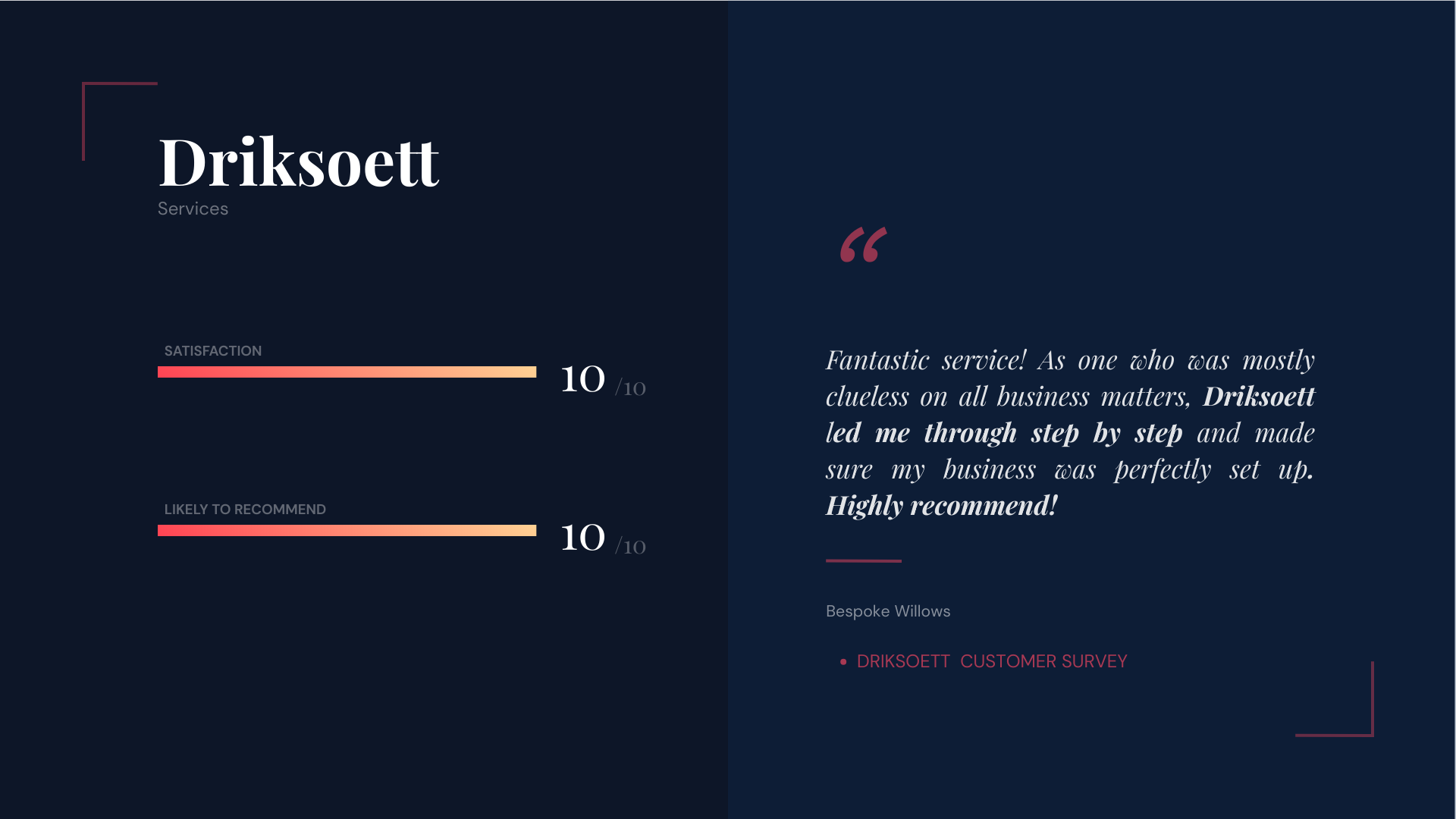 Bespoke Willows Testimonial Bespoke Willows Testimonial